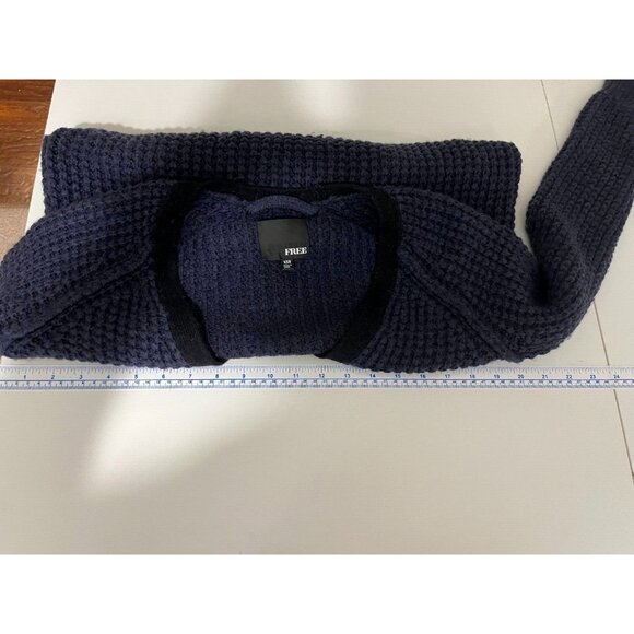 Aritzia Wilfred Free Cardigan Womens Wool-Alpaca-Blend Blue Shaker Knit - Picture 13 of 14